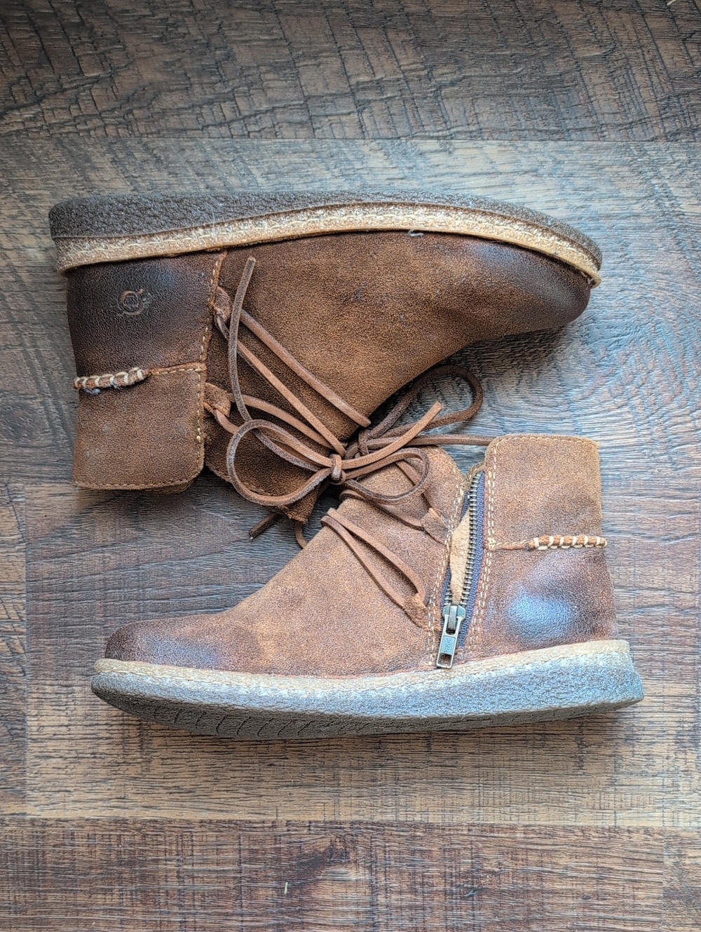 Women's Born Brown Suede Boots with Side Zipper
